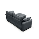 Two-Seater Sofa  with One Footrest, L-Shaped 2-Seater Sofa with Ottoman for Small Living Spaces,Grey Corduroy
