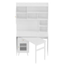 Computer Desk with 90 Degree Rotating Desktop, 43x70 Inch Office Desk with Storage Drawer and Cabinets, Gaming Desk with Shelves, Writing Desk for Study, Work Desk for Home Office Bedroom Living Room