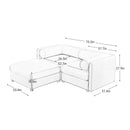 Modern Stylish Camel Chenille 2-Seater Sofa with Ottoman Storage and Cylindrical Backrest