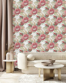 Tropical Pink Flowers Wallpaper