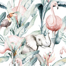 Elephants and Flamingos Wallpaper