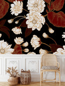 Beige Vintage Flowers Wallpaper