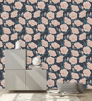 Elegant Beige Flowers Wallpaper Fashionable