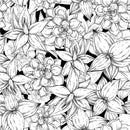Contemporary Black and White Floral Wallpaper Smart