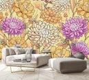 Elegant Yellow and Pink Flowers Wallpaper