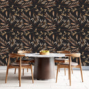 Brown Leaves on Dark Wallpaper