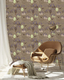 Brown Wallpaper with Birds