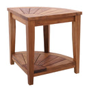 Tanzania Oiled Teak Shower and Bath Corner Stool with Shelf - 17.5"