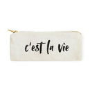 C'est La Vie Cotton Canvas Pencil Case and Travel Pouch