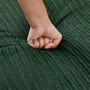 Modern Style Single Sofa Couch with Storage, USB Ports, Cup Holders, Green Corduroy