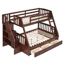Bunk Bed With Drawers, Ladder And Storage Staircase
