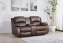 Brown Faux Leather Sofa and Loveseat Set Two Piece