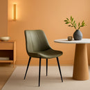 Green Leather Bar Stools With Back Modern Set Of Two