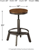 Torjin 24 Inch Adjustable Height Brown Barstools Set
