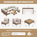 Seven Piece Wicker Patio Furniture Set with Cushions