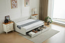 aybed Corner Bed Sofa Bed with Drawers Velvet Upholstered daybed Twin Daybed with Storage, Wood Slat Support (Beige,full,79.9'x58.2'x28.7')