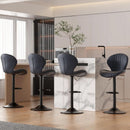 Three Swivel Bar Stools Counter Height High Back DarkGrey