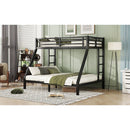 Metal Twin XL over Queen Bunk Bed for Teens and Adults,Space-Saving/Noise Reduced/No Box Spring Needed,Black
