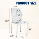 Luxury Simple Chair Set of 4 White PU Material High Resilience Dining Chair with Metal Silver Leg