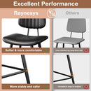 Bar Stools Set 2 24.6In Counter Height Black Faux Leather