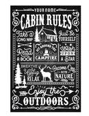 Cabin Rules Metal Sign