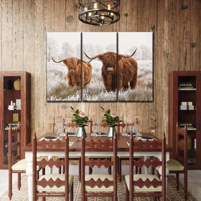 Hairy Scottish Highland Cows Wall Art