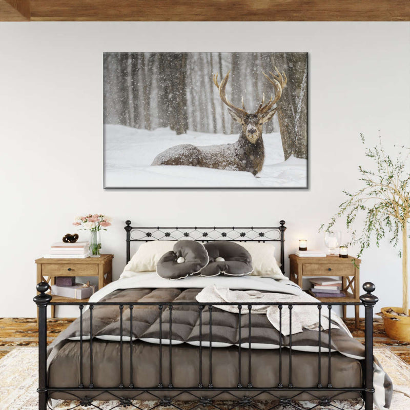 Snow Covered Elk Wall Art