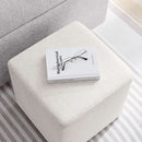 Callum 17 Inch Ivory Square Hand crafted Textured Woven Ottoman