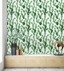 Contemporary Cacti Pattern Wallpaper Chic