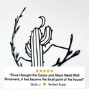 Cactus and Moon Metal Wall Decor