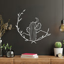 Cactus and Moon Metal Wall Decor