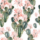 Cactus and Pink Flowers Wallpaper
