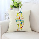 Cactus hand painting decorative pillowcase for living room sofa