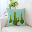 Cactus hand painting decorative pillowcase for living room sofa