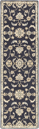 Caesar CAE-1164 Black Floral Wool Rug