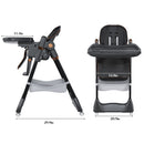 Adjustable Baby High Chair 0-6 Years, Portable Infant Feeding Seat With Safety Belt, Silent Lockable Wheels