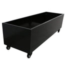 Black Metal Planter Medium with Wheels – For Artificial Boxwood Hedges