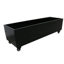 Black Metal Planter Medium with Wheels – For Artificial Boxwood Hedges