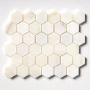 Calacatta Cremo Honed Hexagon Marble Mosaics 10 3/8x12