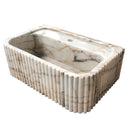Calacatta Gold Marble Bathroom Vanity Sink - Polished Fluted