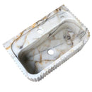Calacatta Gold Marble Bathroom Vanity Sink - Polished Fluted
