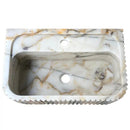 Calacatta Gold Marble Bathroom Vanity Sink - Polished Fluted