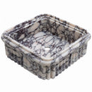 Calacatta Viola Marble Ribbed Square Vessel Sink - 16"x16"x6" - Polished