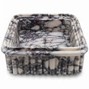 Calacatta Viola Marble Ribbed Square Vessel Sink - 16"x16"x6" - Polished