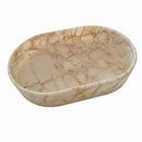 Calacatta Gold Marble Oval Vessel Sink with Matching Drain - 24"x16"x5" - Polished