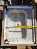 Calacatta Gold Marble Wall-mount Bathroom Vanity Sink Fluted (W)16" (L)30" (H)6" with backsplash