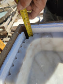 Calacatta Gold Marble Wall-mount Bathroom Vanity Sink Fluted (W)16" (L)30" (H)6" with backsplash