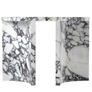 Calacatta Viola Marble Designer Arched Legs Console Polished (W)15" (L)40" (H)32" front view