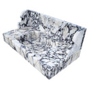 Calacatta Viola Marble Wall-mount Bathroom Sink with 10" Backsplash (W)20" (L)40" (H)6" angle view