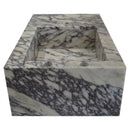 Calacatta Viola Marble Asymmetrical Wall-Mount Sink with Side Faucet Holes - 32"x16"x9" - Honed